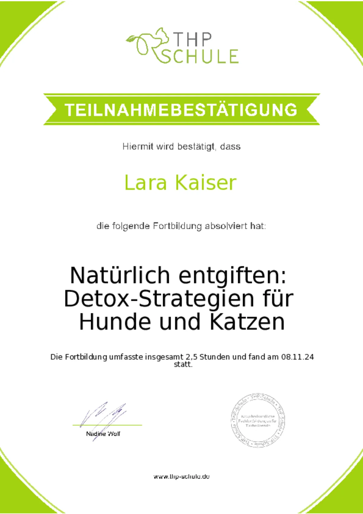 Fachzertifikat: Detox-Strategien