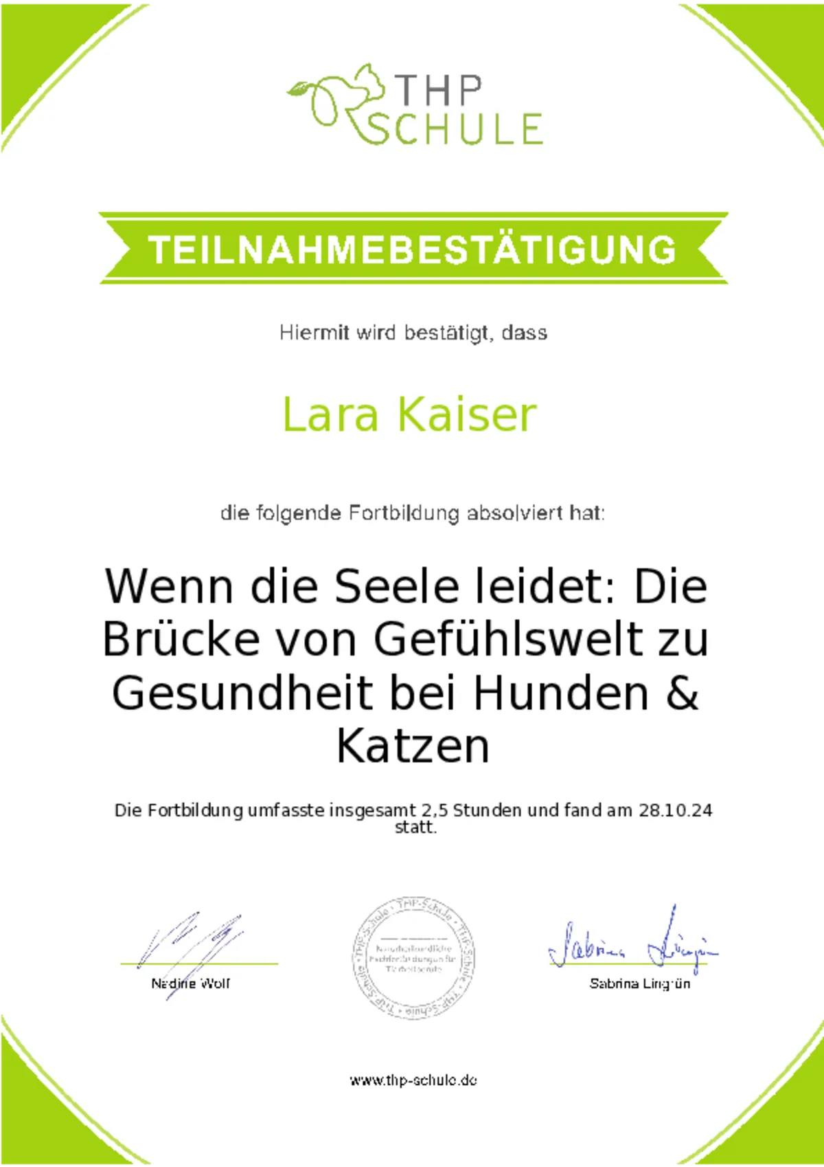 Fachzertifikat: Wenn die Seele leidet