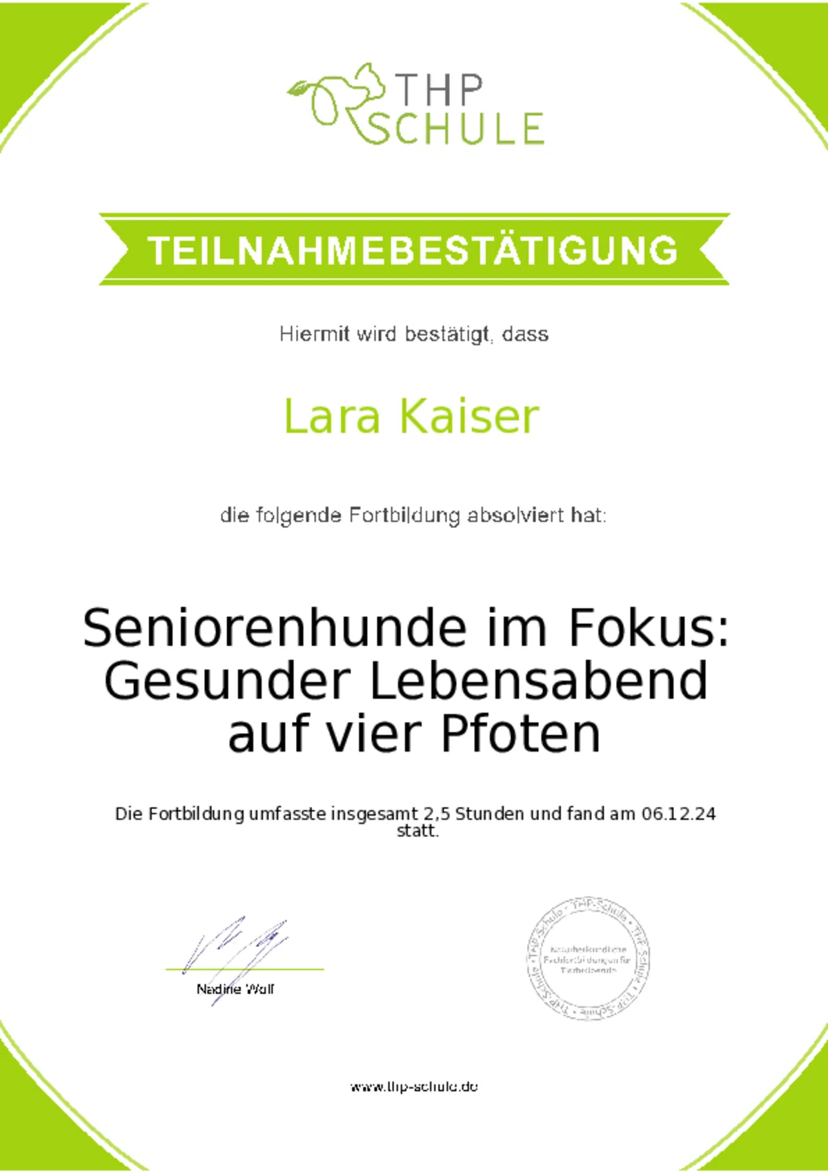Fachzertifikat: Seniorenhunde im Fokus